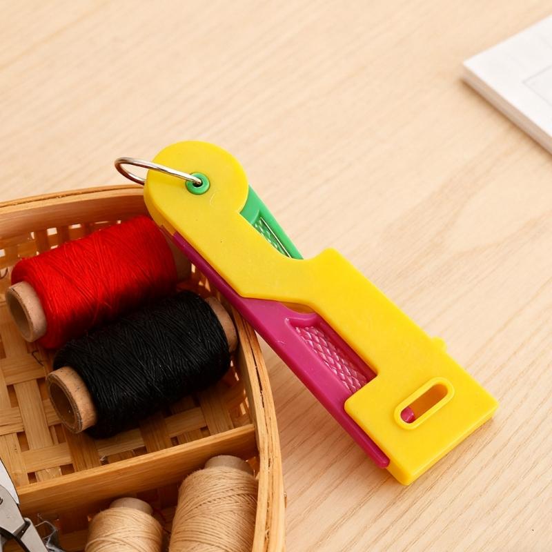 Multifunctional Needle Threader Assorted Random Color Ideal for Effortlessly Sewing Crafting and Projects
