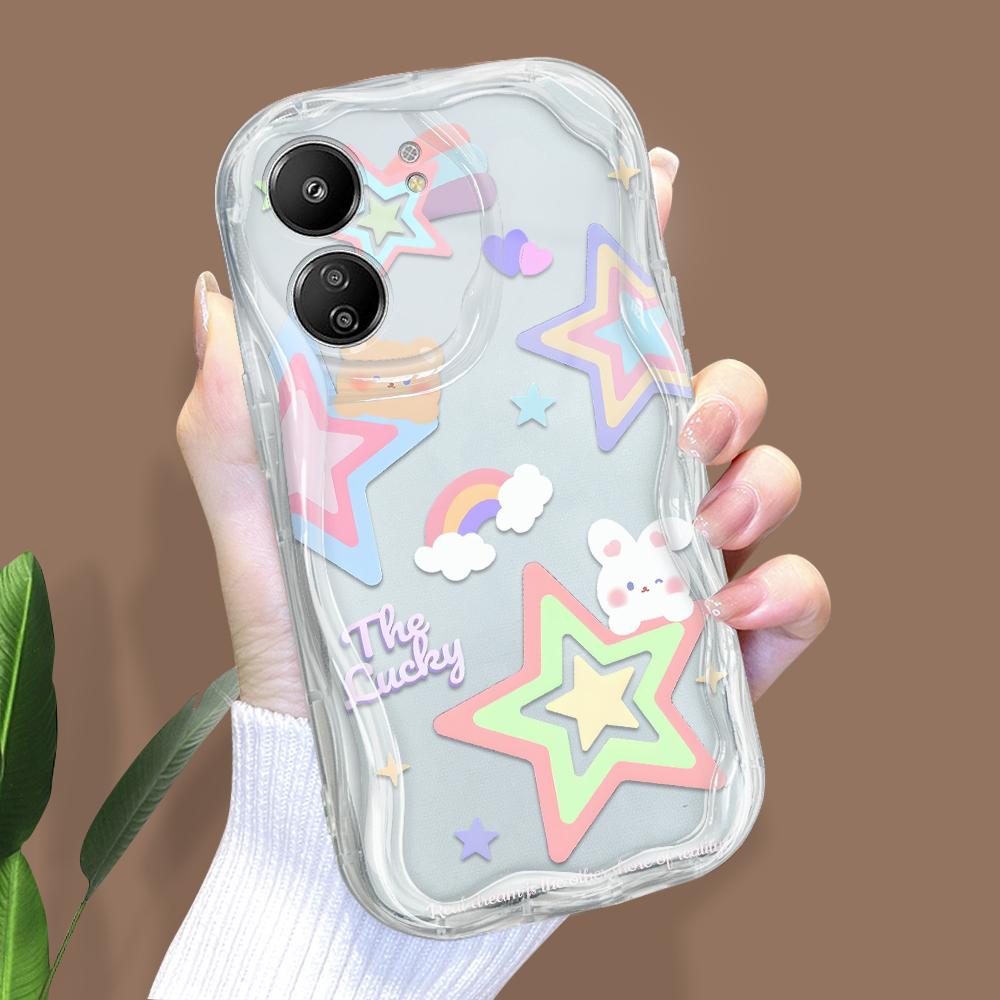 

Милый мультяшный узор, кремовая текстура, мягкий силиконовый чехол с волнистыми краями, чехол для телефона Xiaomi Redmi Redmi Note 11SE прозрачный