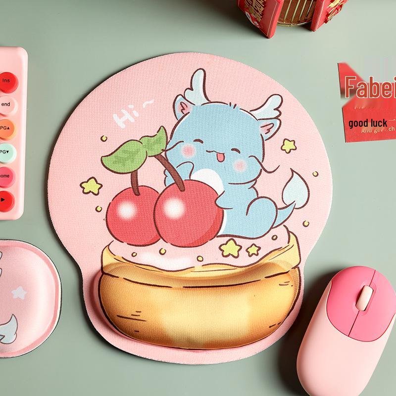 Pacha Dog Rubber Wrist Support Mouse Pad & Cute Keyboard Hand Rest Desk Pad - Ins Style