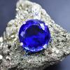 Přívěsek ze sterlingového stříbra 925 Kulatý Modrý Topaz 95,05 Ct Laboratorně Vytvořený Drahokam MY-395-K