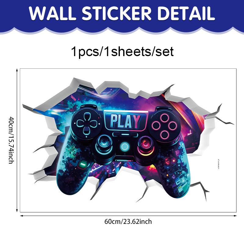 3D Gaming Wall Sticker Self-Adhesive Game Room Decor Gamer Bedroom Wall Decal