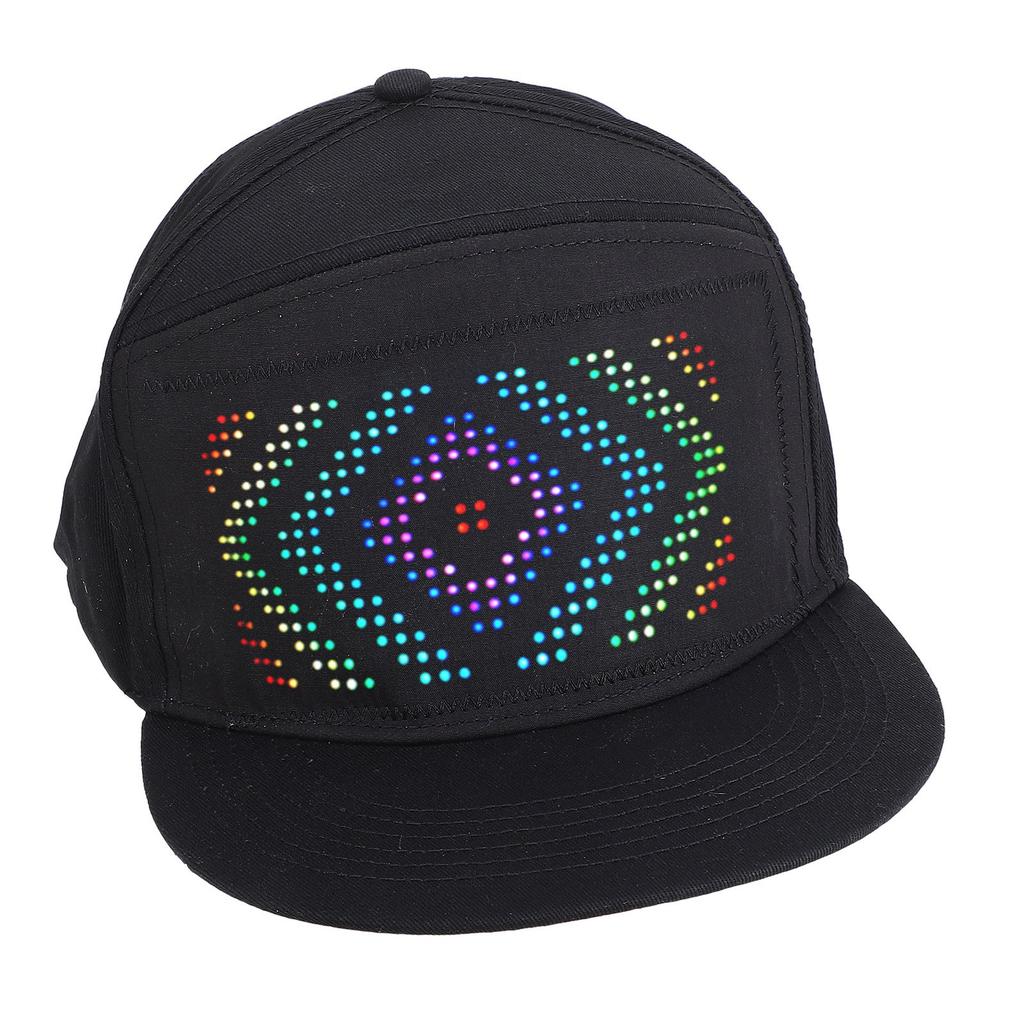 LED Cap 16x32 BT APP Control Programmable LED Hat for Festival Party Carnival Concert 5V 2A