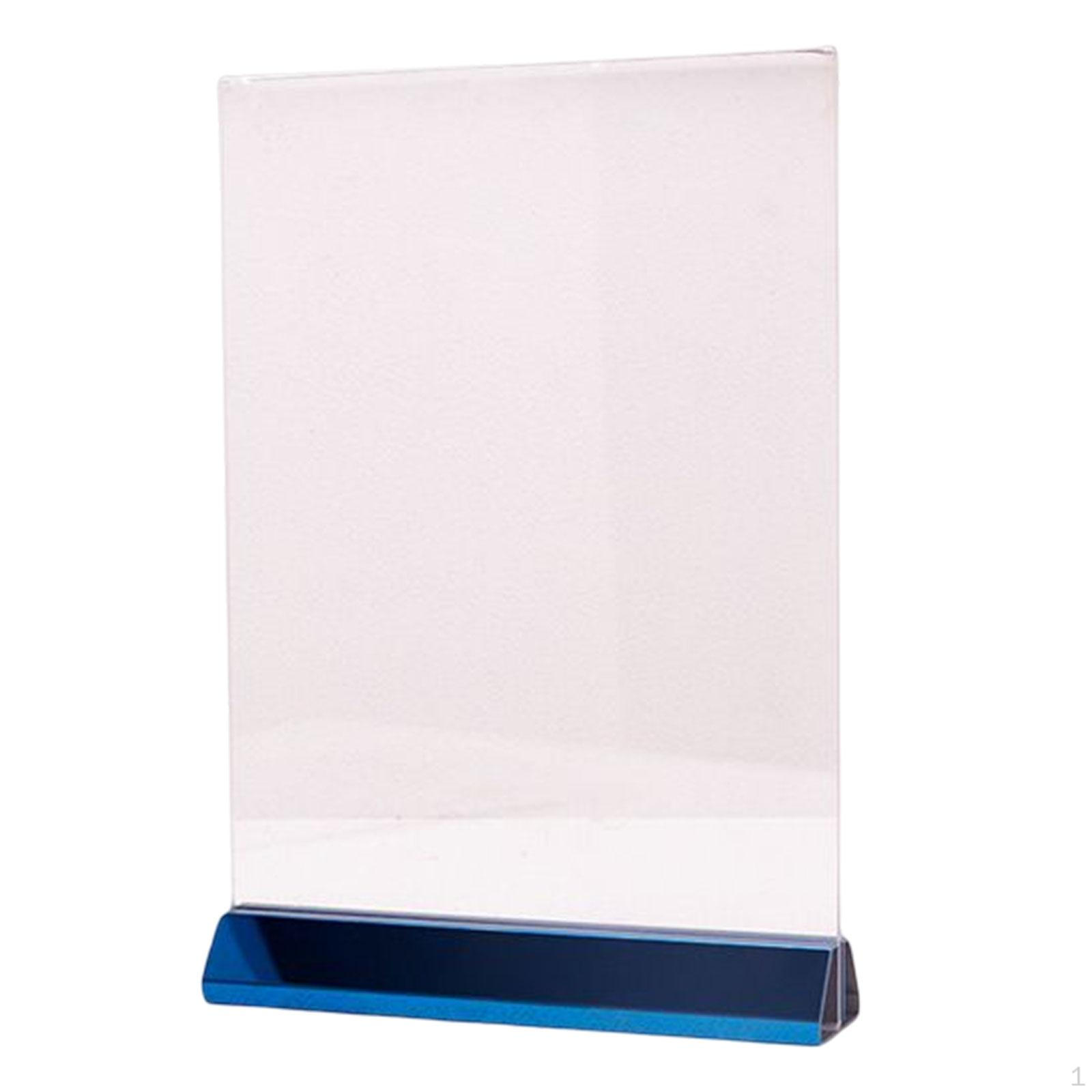 Acrylic Sign Holder Display Stand Vertical Paper Card Poster Double Sided for 21cmx14.5cm