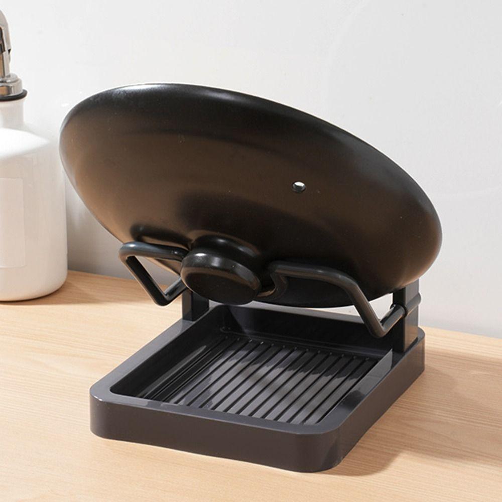 Double Layer Pot Lid Rack Non-slip Large Capacity Pot Lid Organizer Draining Kitchen Storage Rack