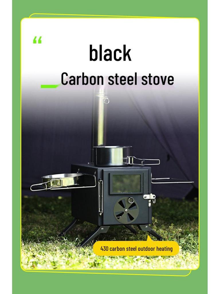 Portable Carbon Steel Folding Tent Stove for Outdoor Camping