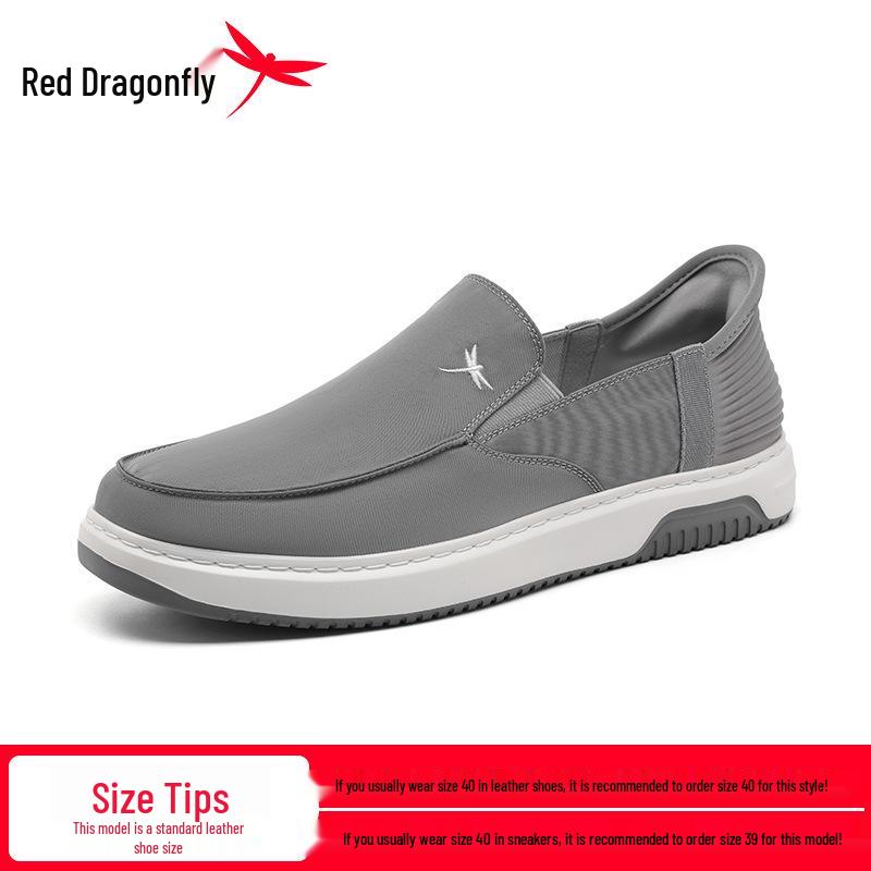 Red Dragonfly Men s Summer Slip-On Canvas Shoes - Breathable and Casual. Size 38