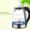 Electric Water Kettle Glass Double Wall Cordless with Blue LED Light  1.7L 1850W Tea Kettle  Fast Water Boiler  Automatic Shutoff  Boil Dry Protectio