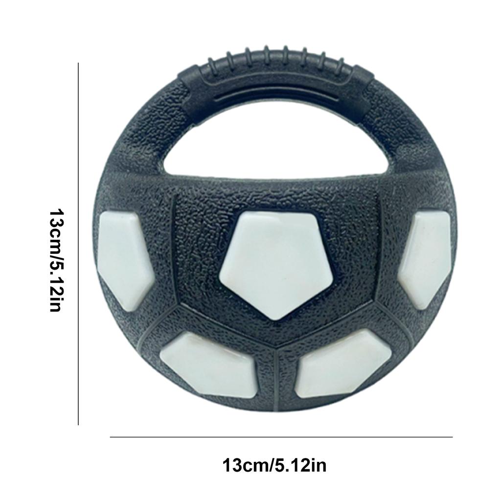 Football Shape Dog Toy with Handle Squeaky Dog Toy Ball Chew Toy for Puppies Indoor Outdoor