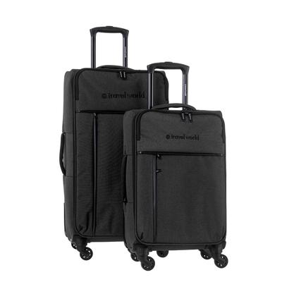 Set of 2 Soft Suitcases  (L-76cm) (S-56cm) BAP BLACK