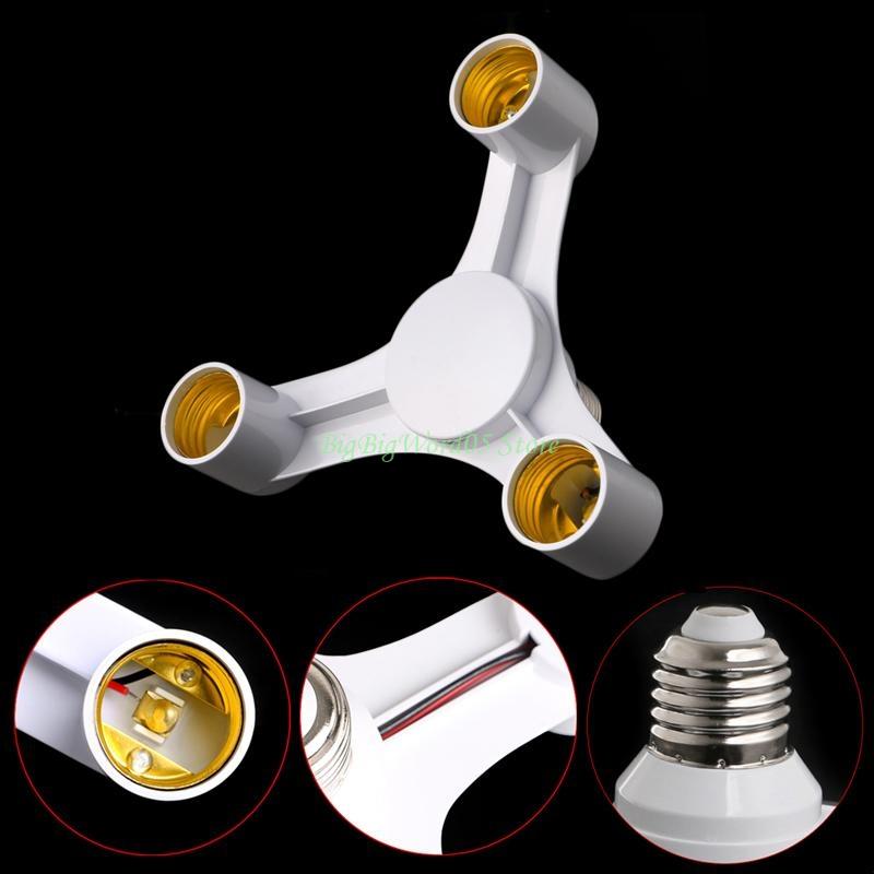24TE E27 To Triple Lamp Holder Bulb Base Adapter Socket Converter Suitable for Light
