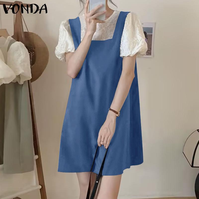

Летнее женское мини-платье с короткими рукавами VONDA из двух частей
