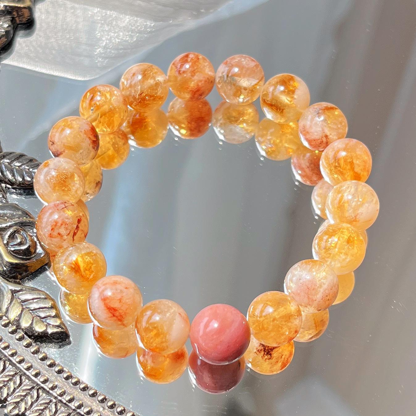 10Mm Honey Milk Cover Citrine Mahogany Design Bracelet