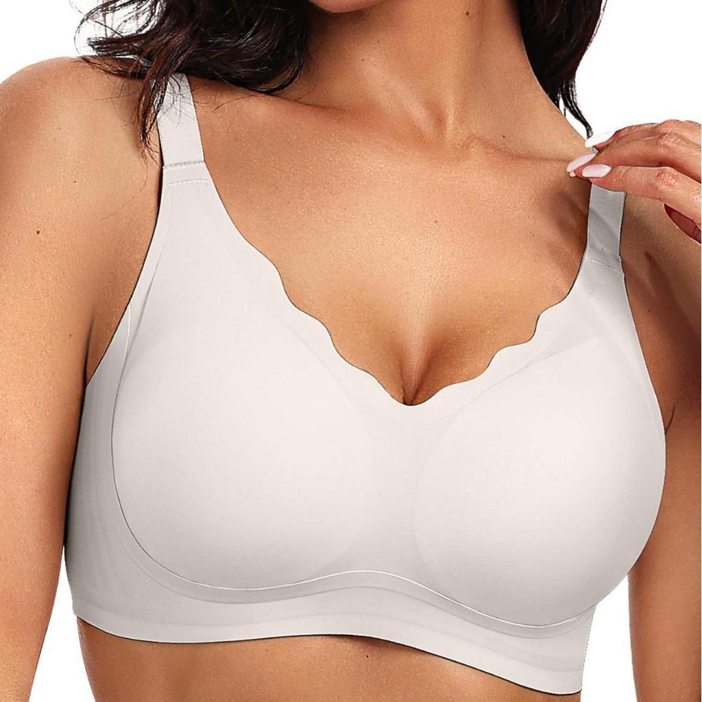 European and American Seamless Jelly Soft Support Wireless Gathered Bra