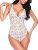Cross-Border European & American Women's Sexy See-Through Lace Lingerie Bodysuit
