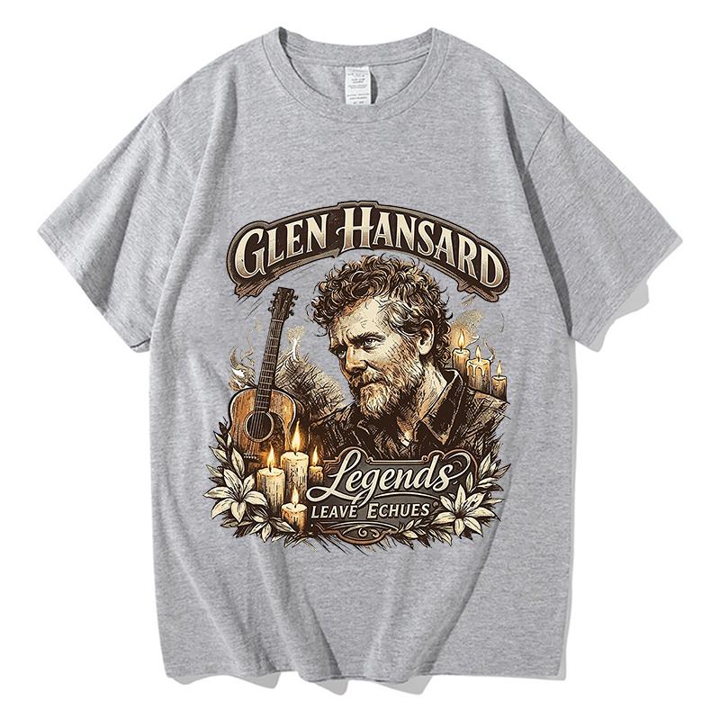 Glen Hansard Print Tshirts Unisexs Unisex Vintage Tee Student Fashion Design Vacation Tops Unisex Casual Aesthetic Tops Clothes