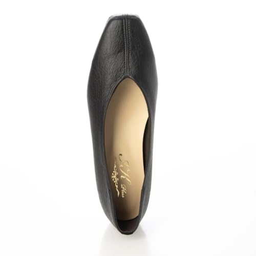 IK Plus 2025 Ballerinas mit Mittelnaht, Damen, Schwarz, Glatt (Weichling), Größe 25,0 cm, 2E
