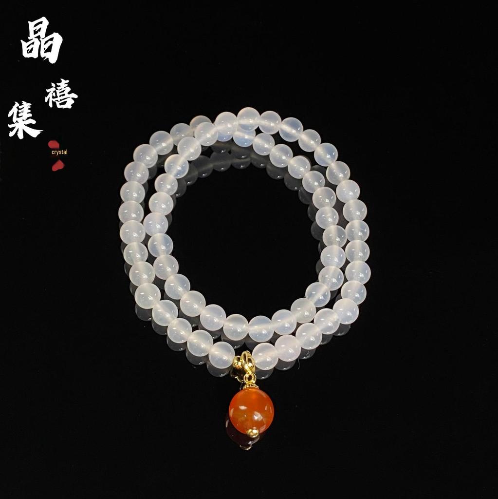 Jingxi Kristall Rot-Weißer Achat DIY Armband: Damenmode 2025