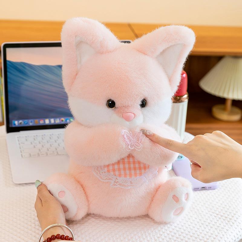 Cute Scarf Fox Plush Toy Girl Birthday Gift Butterfly Cat Pillow Doll Machine Doll