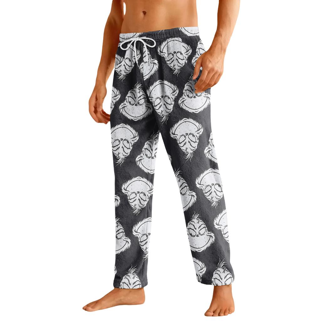 Men's Drawstring Pocket Flannel Casual Pants