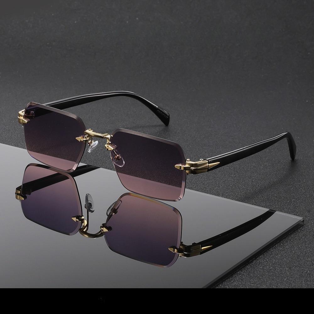 2026 New Fashion Metal Frameless Sunglasses Outdoor Travel and Cycling UV Protection Eyewear UV400 Unisex Classic Driving Shades