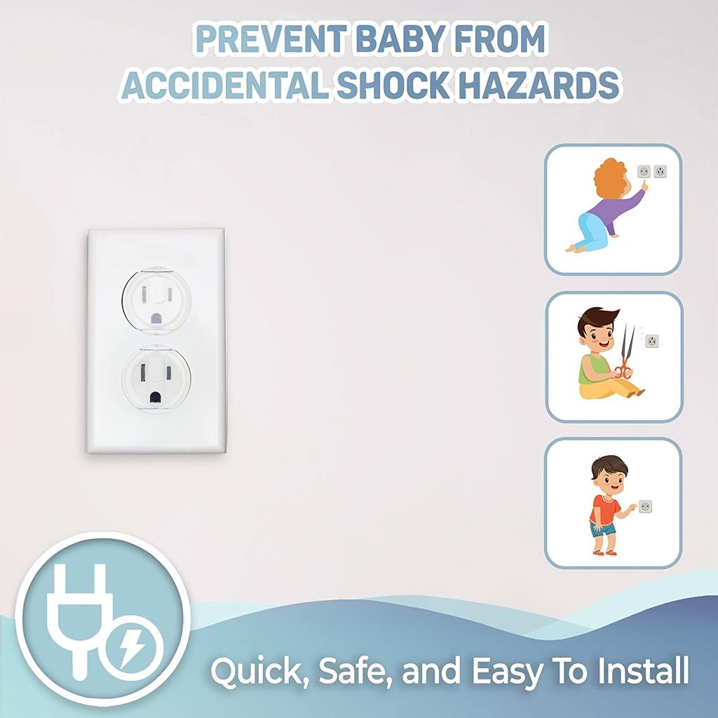 10/20/30/40/50pcs Outlet Covers Baby Proofing Safety Child Secure Electric Plug Protectors with Hidden Handle Square Socket