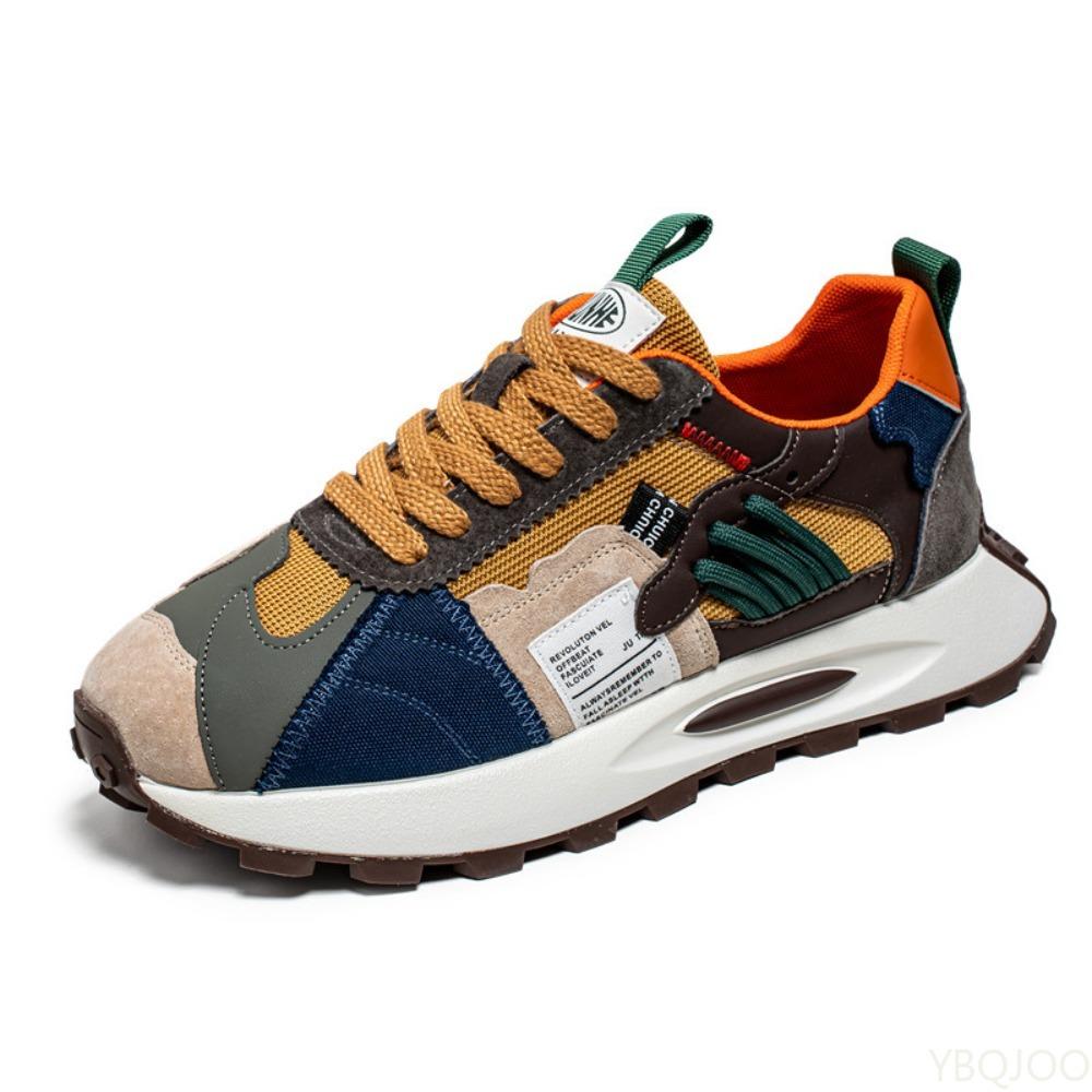 Men's Retro Breathable Mesh Sports Shoes with Patchwork Design All Season Round Toe Casual and Comfortable Men's Shoes