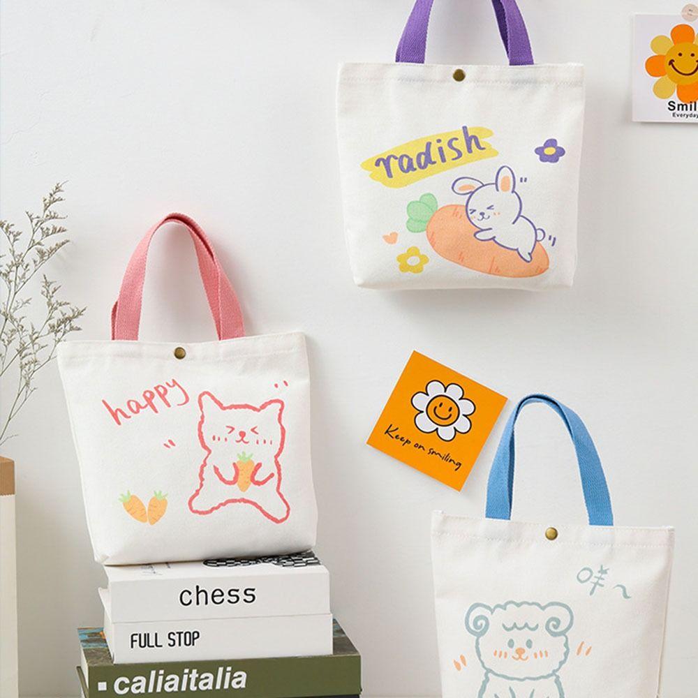 

Tote Food Bag Mini Handbags Animal Summer Handbag Portable Women Small Canvas Bag