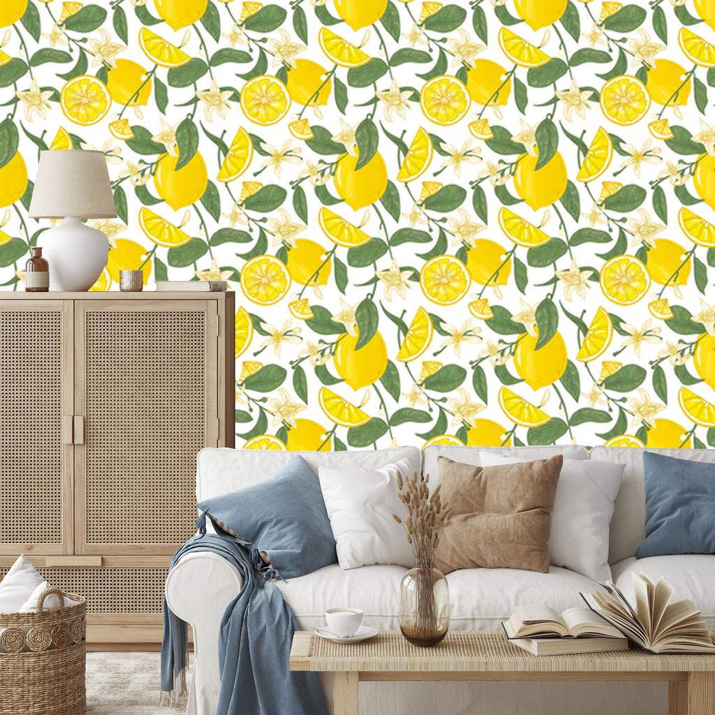 Juicy Lemons Wallpaper for Living Room and Bedroom 50x1000