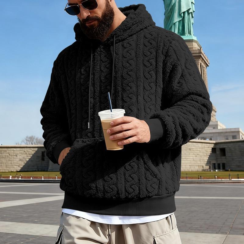 Herren S Lockerer Winter Vintage Warmer Kapuzenpullover Mit Taschen