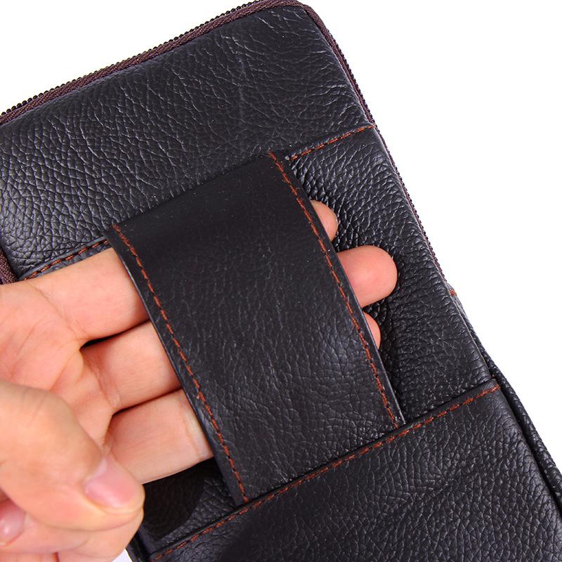 Multifunktionale Crossbody- und Hüfttasche für Herren - Handy- und Münzhalter aus Rindsleder