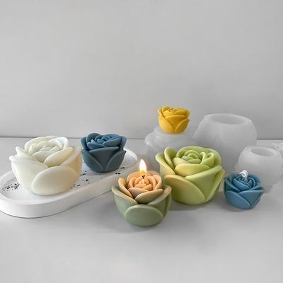 Moule à bougie en silicone 3D en forme de fleur de pivoine, pour savon, gypse, résine, outil de cuisson pour gâteau au chocolat, cadeau de mariage