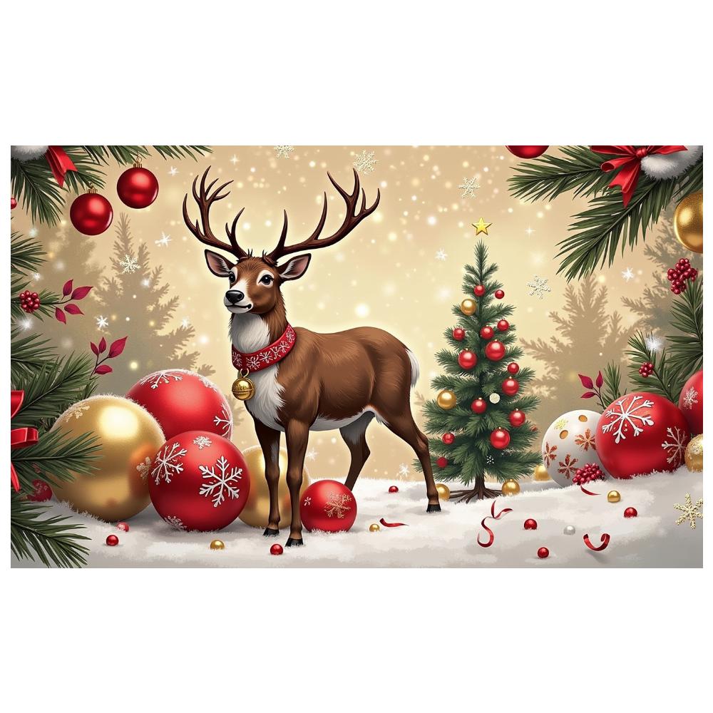 Christmas Ornament Red Ornaments Christmas Banner Reindeer Banner Reindeer Design Christmas Decor For Festive Display New Year