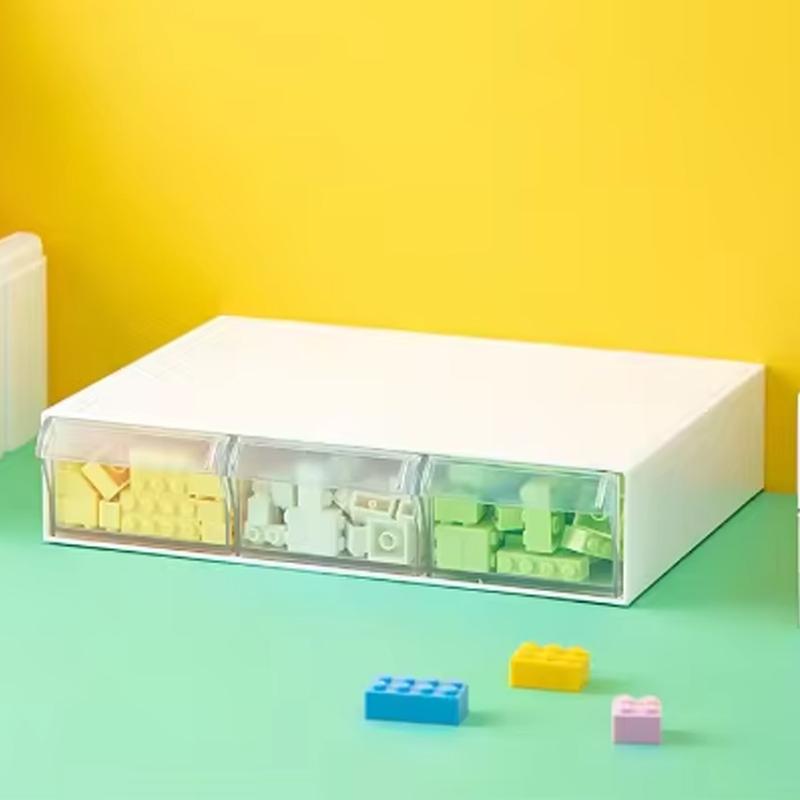 Stolní zásuvka Úložný box Stohovatelný organizér stavebních bloků Transparentní zásobníky na hračky Lego Sundries Koše na domácí kosmetiku