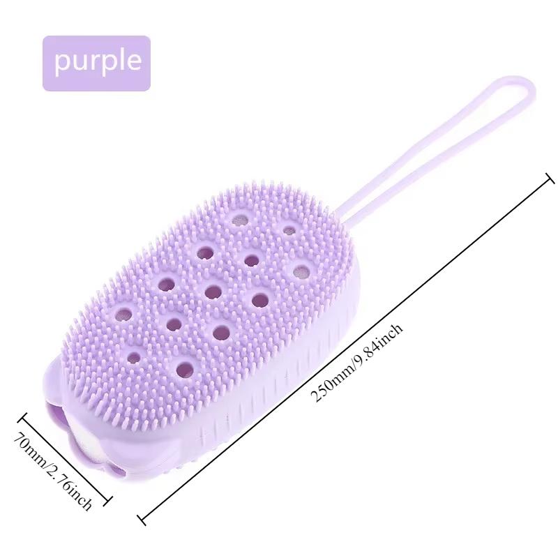 

Silicone Body Scrub Shower Exfoliating Scrub Sponge Bubble Bath Brush Massager Skin Cleansing фіолетовий