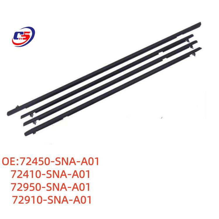 

Honda Civic 2006 Door Window Glass Weatherstrip Electroplated Trim (72450-SNA-A01) 72450-SNA-A01, 72410-SNA-A01, 72950/72910-SNA-A01