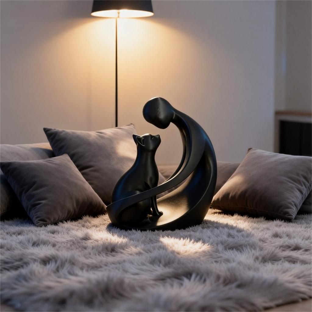 3D Geprint Modern Abstract Bureauornament, Decoratief Beeldje Voor Huisdierenliefhebbers, Kerstcadeau, Verjaardagscadeau, Bureau Decoratie.