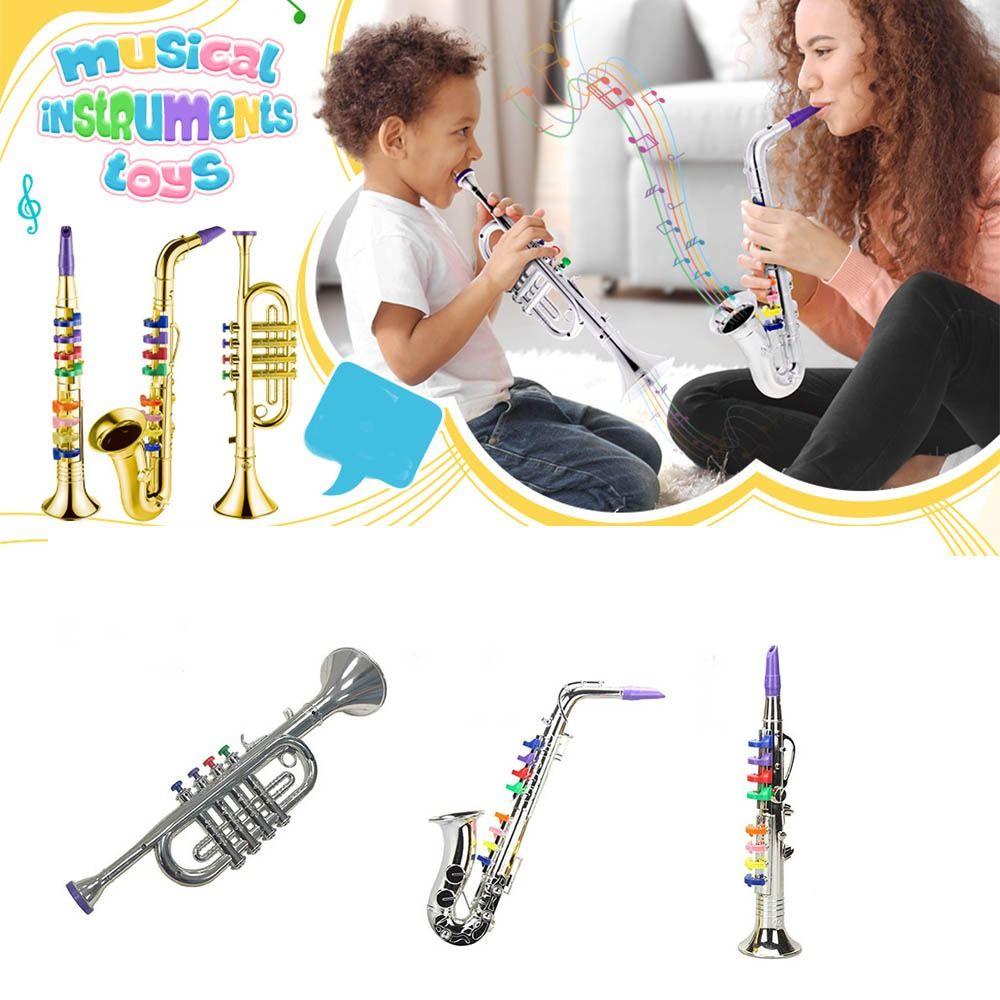 Simulated Musical Kids Saxophone Toy Silver Gold Simulation Clarinet Toy  Play House
