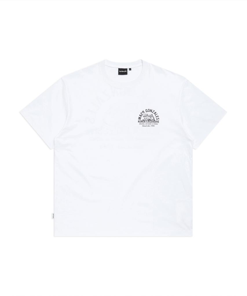 Mark Gonzales Korea Edition Smoking Tiger Short Sleeve T-Shirt - White