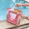 Storage Bag Beach Tote Bag PVC Travel Shoulder Bag Portable Transparent Mesh Bag  Washing