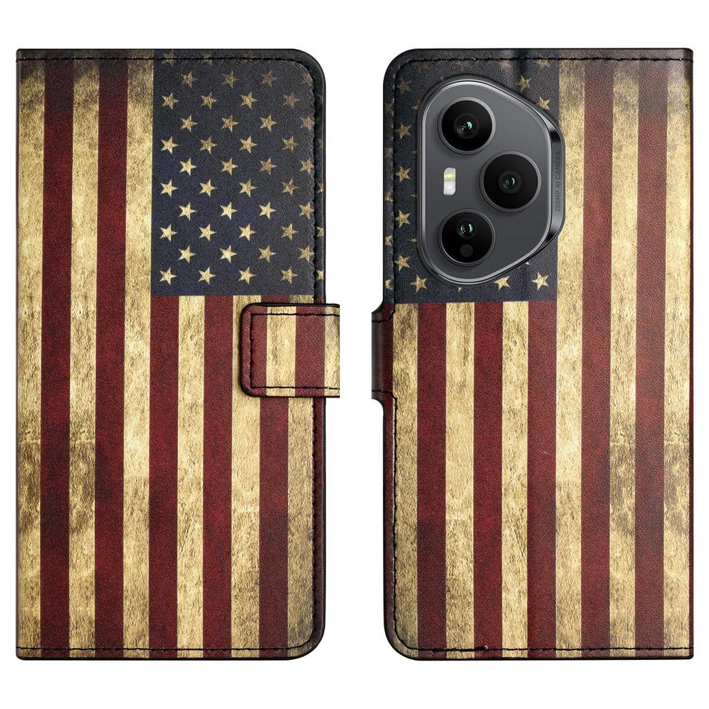 Pro Honor 400 Pro 5G (Globální) Pouzdro Vzor Potisk PU Kůže Peněženka Kryt na Telefon