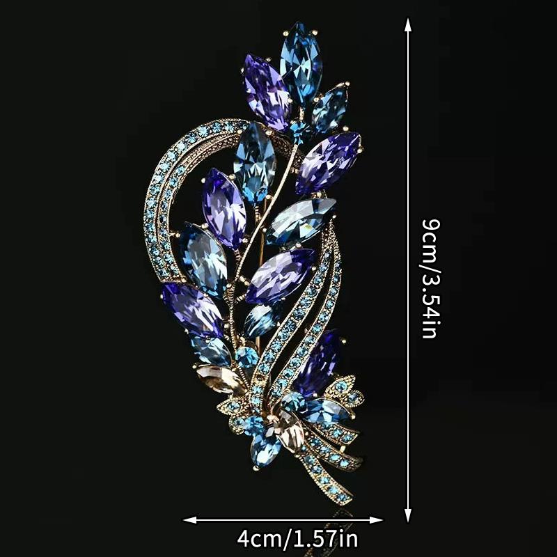 Brooch Ladies High-End Crystal Accessories Retro Atmosphere Suit Corsage Coat Brooch Birthday Gift