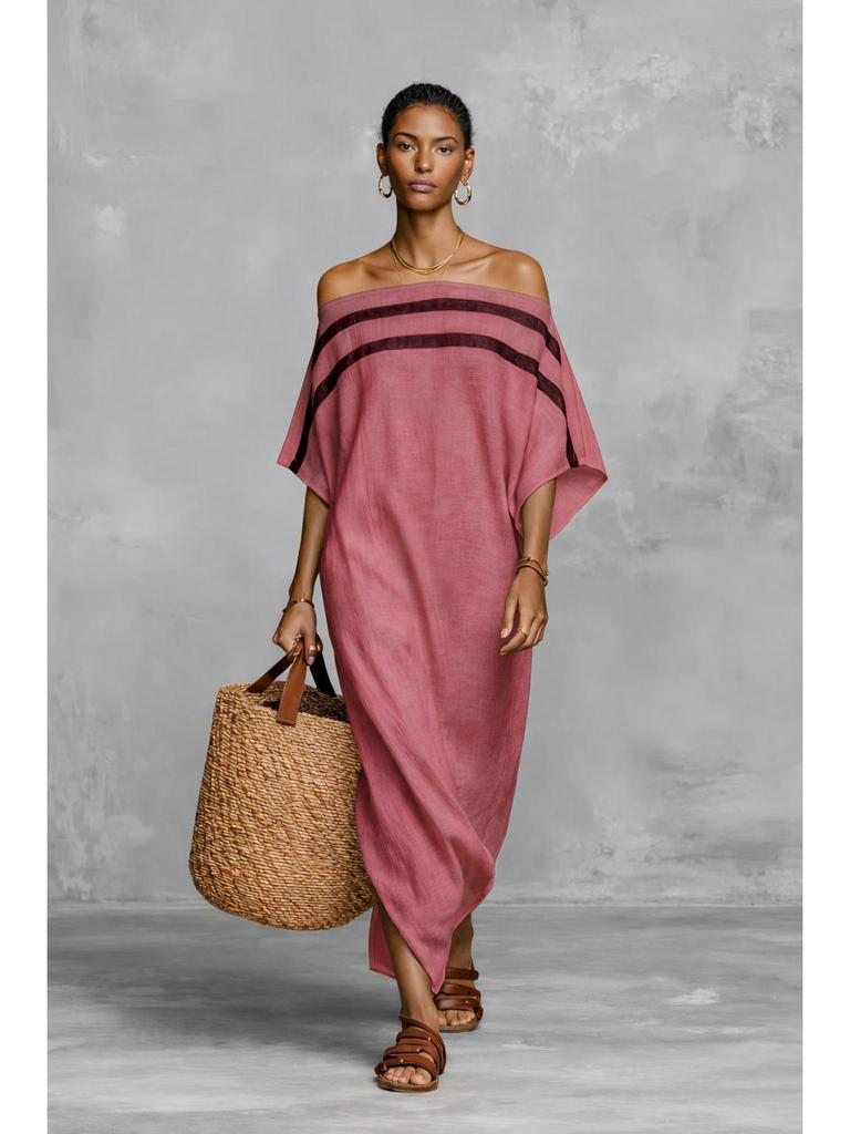 European Summer One-Shoulder Batwing Sleeve Maxi Dress for Women