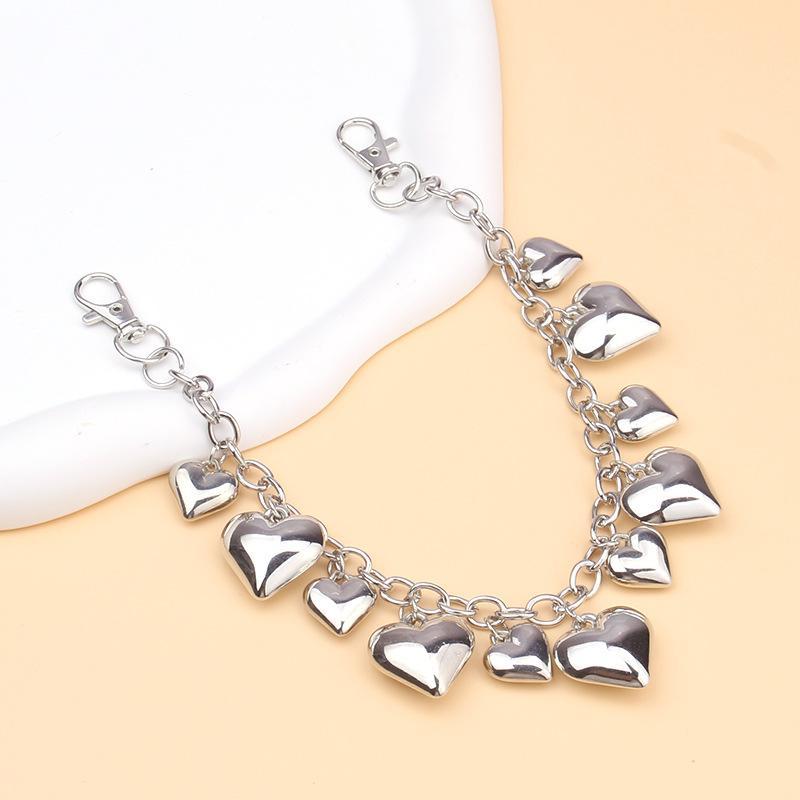 Gothic Punk Detachable Bag Chain Set With Multiple Cool Charm Designs For Handbag Decor Y2K Alt Style Daily Wear