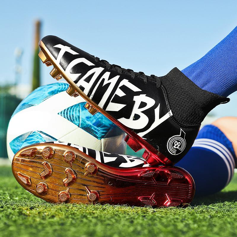 Pantofi de Fotbal cu Glezne Înalte cu Gură Elastică de Șosetă Pantofi de Fotbal de Exterior cu Crampoane Lungi Cizme de Fotbal Sport Mărimi Mari Pantofi de Fotbal pentru Bărbați