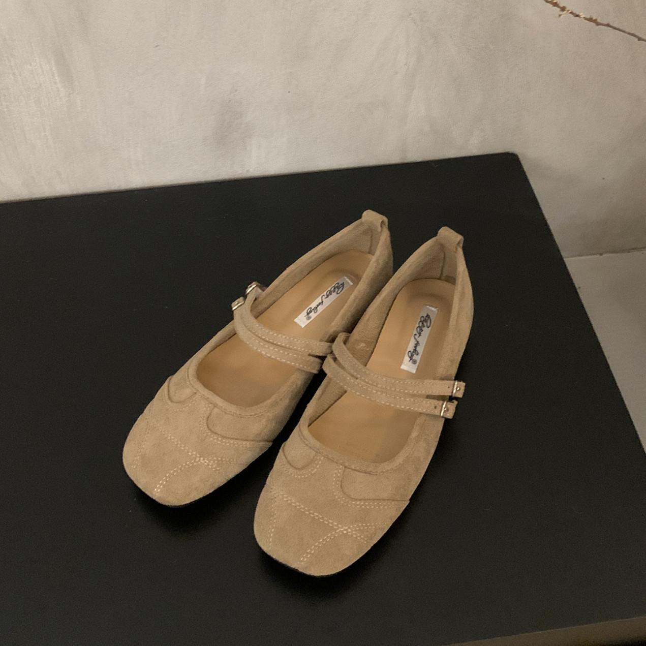 

Мода Bailamos Осень Женские Туфли на Плоском Каблуке Мода Круглый Носок Мелкие Слипоны Туфли Мэри Джейн Мягкие Плоские Повседневные Платье Одинарные Туфли 40 абрикосовый