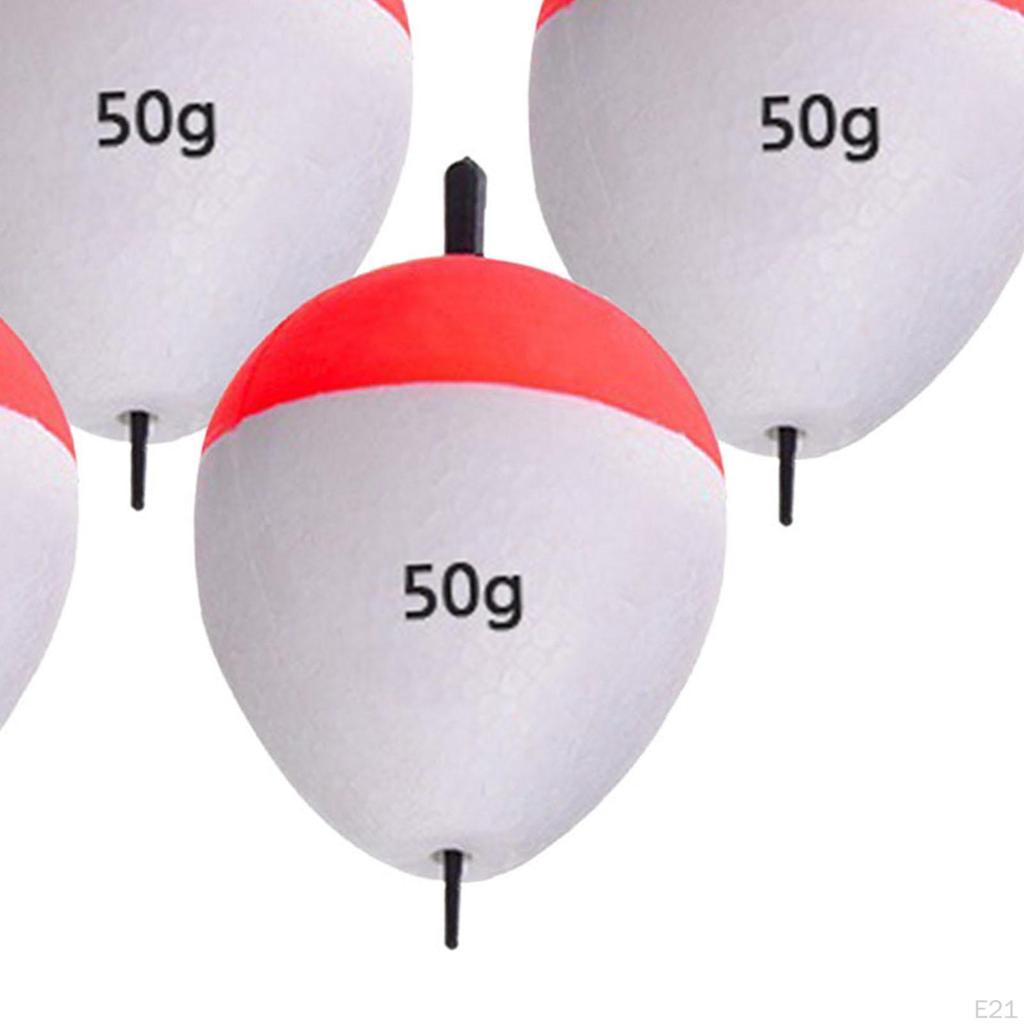 5 Brightly Colored Oval Shaped EVA Foam Fishing Buoys, High Buoyancy for Trout, Catfish, Bass And