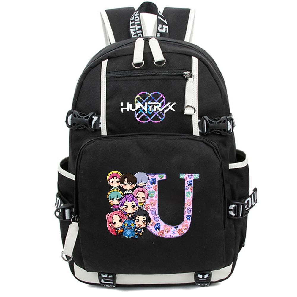 26 English Letter K-Pop Demon Hunters Backpack Large Capacity Bookbag Laptop Unisex Student Boy Girl School Bag Large Capacity Travel Outdoor Bag Gift