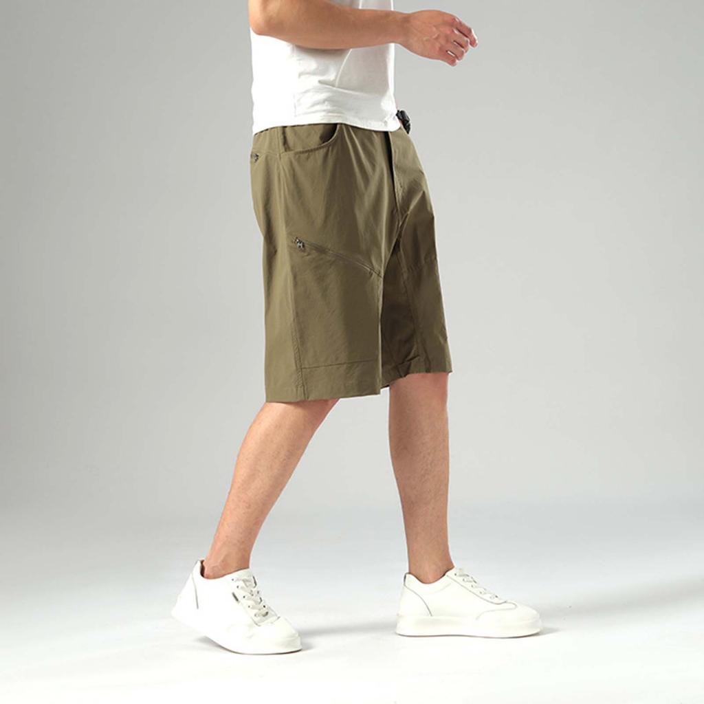 Men's Summer Quick Drying Five Quarter Pants, Loose And Breathable Workwear, Straight Leg Shorts