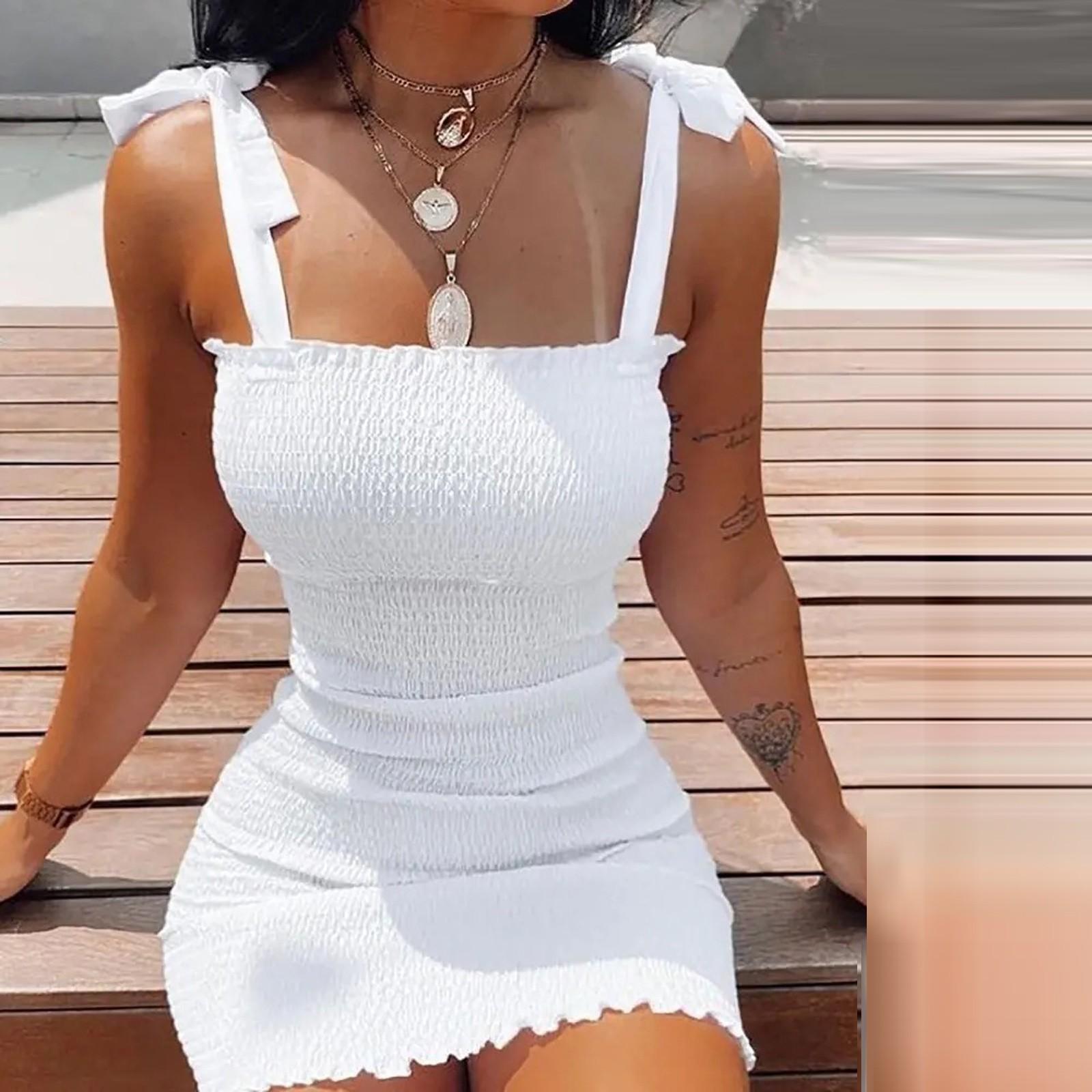 

Летнее модное платье с цветочным принтом и завязками, оборками и подолом для женщин 2022 M белый