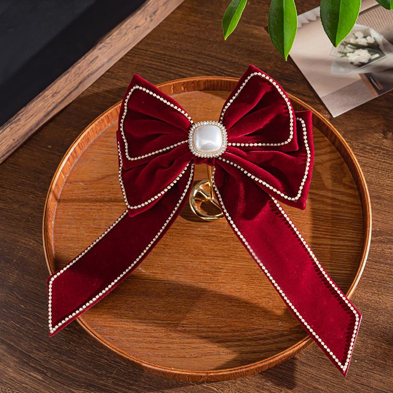 Velvet Velká mašle Vlásenka pro ženy Dívky Vintage Elegantní Vlásenky Pokrývka hlavy Pokrývka hlavy Vynikající vlasové doplňky Dárky